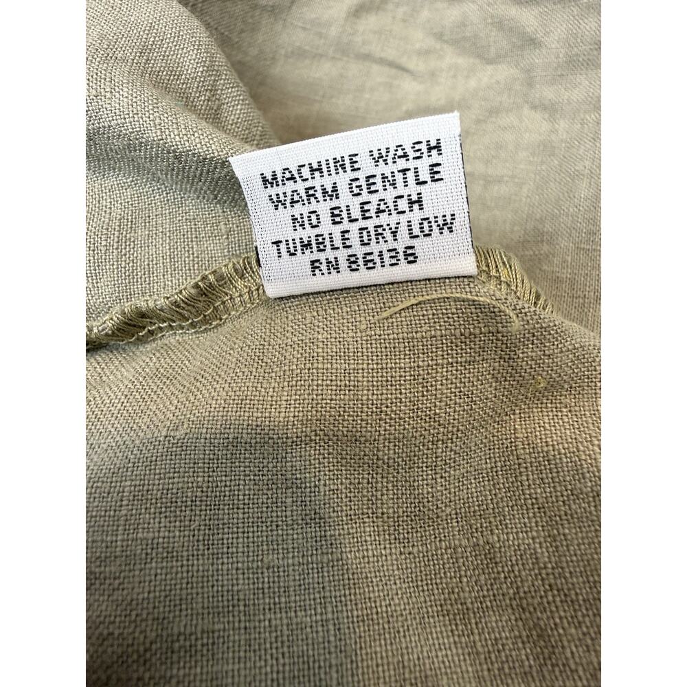 Linen Top Womens 2X Dark Olive Green Lagenlook Relaxed Oversized Made In USA - Picture 8 of 10